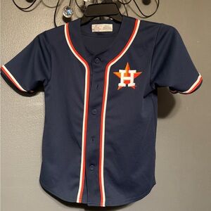 Kids Navy Blue Astros Baseball Jersey